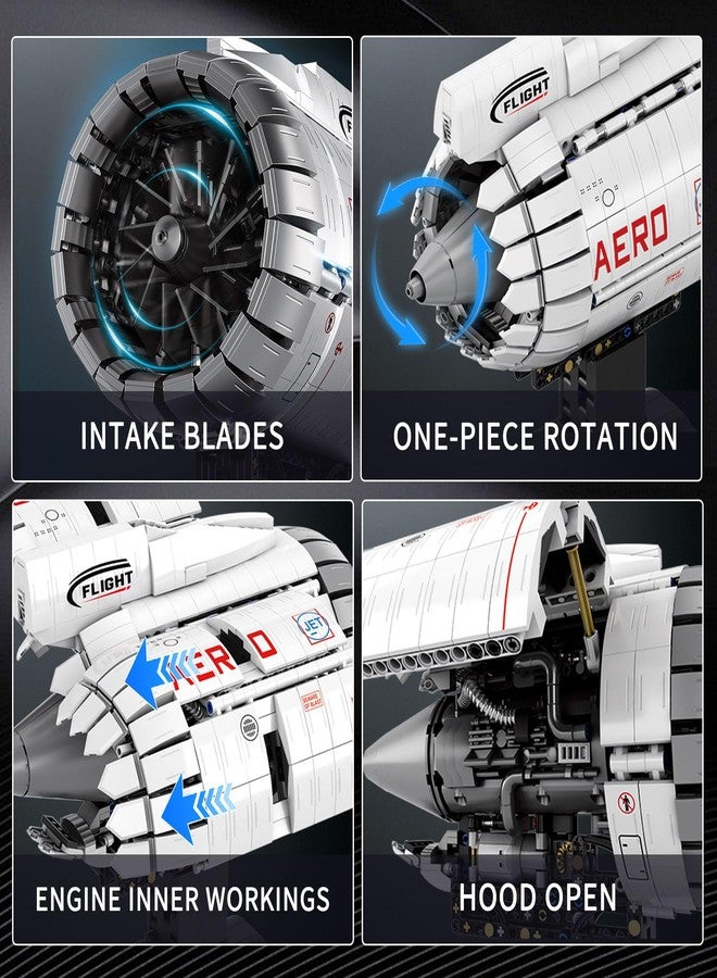 HIGH GODO Aircraft Engine Building Kit That Works, Aircraft Turbofan Engine Model Kit with Motor, Build Your Own Engine Kit, STEM Project for Teens Adults 14+ (1786 PCS) - Image 2
